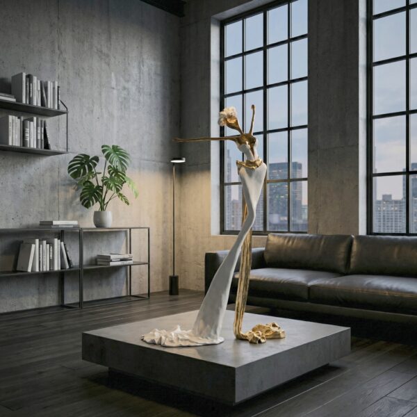 Bronze Skulptur NONOS Celine grün Männerwohnung