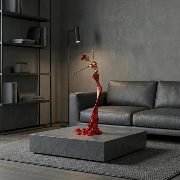 Bronze Skulptur NONOS Linda Rot Männerwohnung