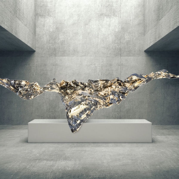 Mercedes und Franziska Welte_abstraktes Kunstobjekt_goldenes Wandrelief_Interior Design | Nonos