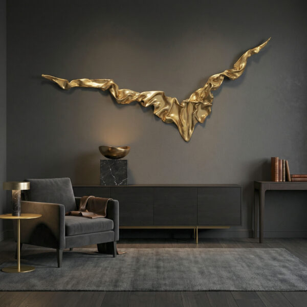 Golden Wing , j180x30 cm, NONOS Sculpture, wallsculpture.l