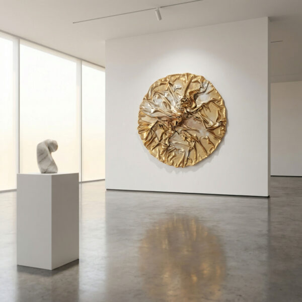 Runde Wandskulptur von NONOS aus Carbon – 150 cm Durchmesser, 2021 Tondo-Kunstwerk von NONOS – zeitgenössisch und einzigartig