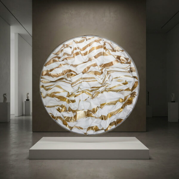 Runde Wandskulptur im Tondo-Stil von NONOS – inspiriert von Natur und Licht