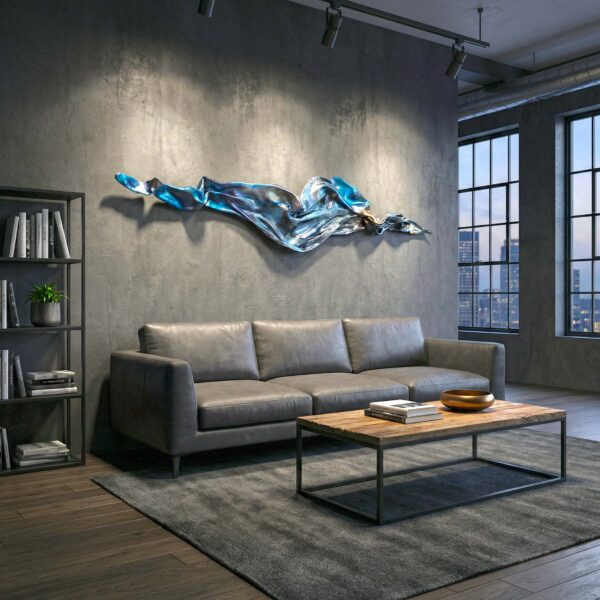 Wasserwege, 180x40, wallart, free Form, NONOS art design..-