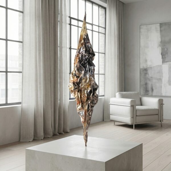 abstrakte Bronze Skulptur NONOS Flamme