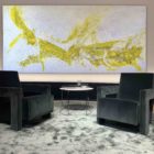 Franziska und Mercedes Welte_Leinwandbild_abstrakte Kunst_weiß, gelb_interior design | Nonos