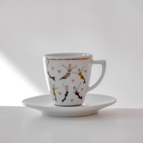 Espressotassen aus Porzellan_Blau, Gold | Nonos