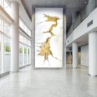 Mercedes und Franziska Welte_Leinwandbild_abstrakte Kunst_weiß, gold_interior design | Nonos