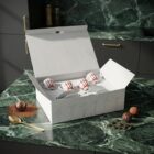 Set of four NONOS espresso cups, elegant porcelain espresso cup set with four cups and saucers, beautifully packaged, designer espresso cups for refined coffee moments.