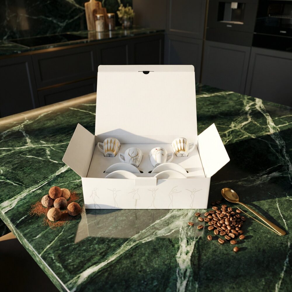 ESPRESSO CUPS SET of 4 GOLD