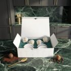 4er-Set Espresso-Tassen von NONOS, stilvolles Design-Set aus Porzellan mit vier Espressotassen und Untertassen, hochwertig verpackt, Design-Espressotassen für stilvolle Kaffeerituale.