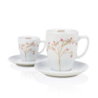 Espresso Tasse und Tee Tasse von NONOS Welte mit japanischer Kirschblüte und goldenem Baum