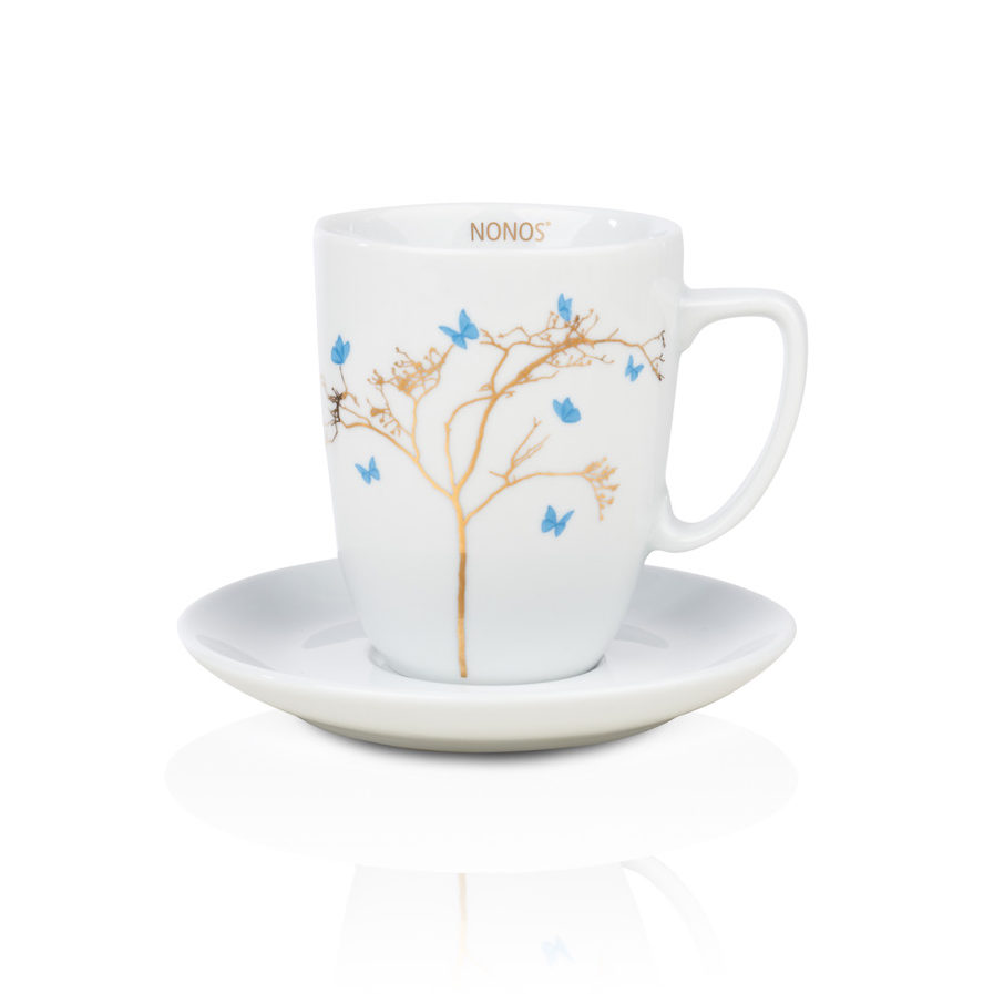 Tee Tasse von NONOS Welte Schmetterling mit Gold