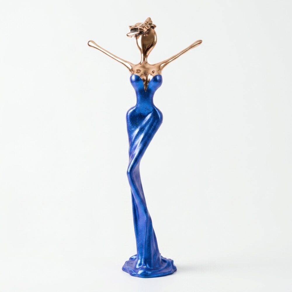 Blaue Venus Bronzeskulptur von NONOS – handgefertigtes Sammlerobjekt mit ruhiger Farbwirkung und eleganter Form