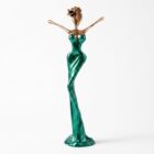 Grüne Venus Bronzeskulptur von NONOS – handgefertigtes Kunstobjekt inspiriert von Natur und Bewegung